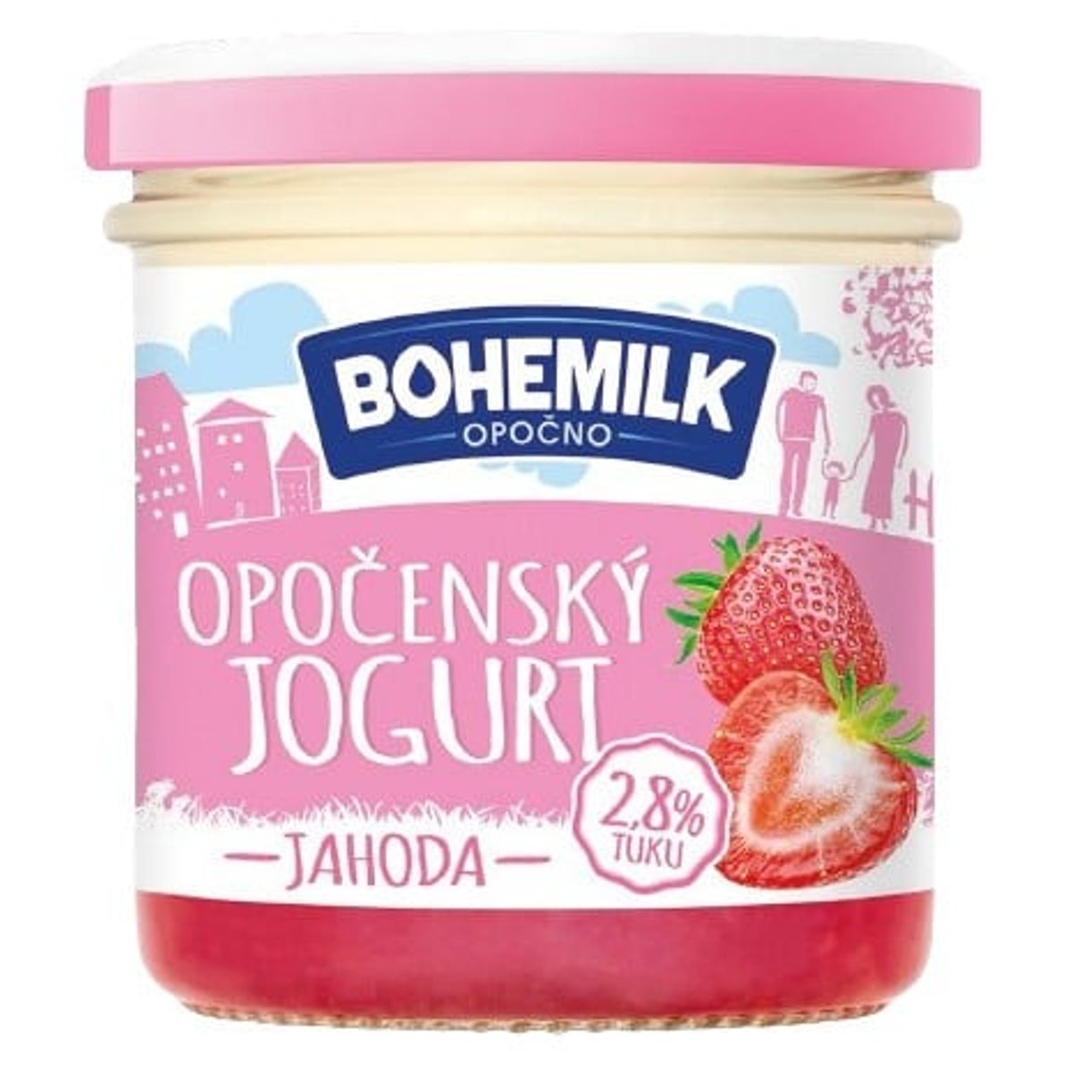 Bohemilk Opočenský jogurt ve skle jahoda
