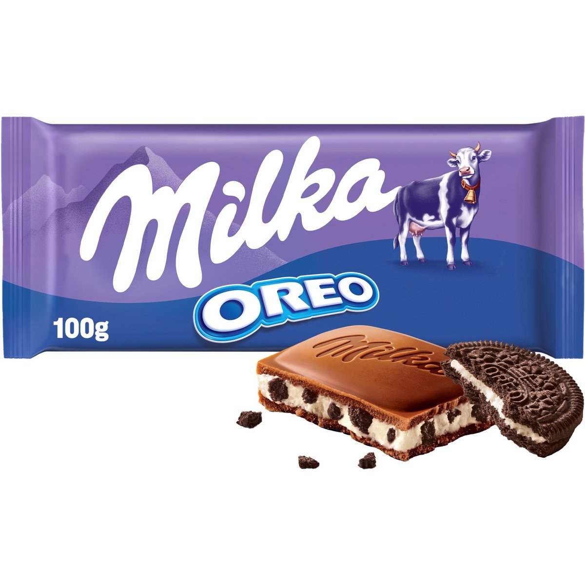 Milka Čokoláda Oreo kousky kakaových sušenek v mléčné čokoládě