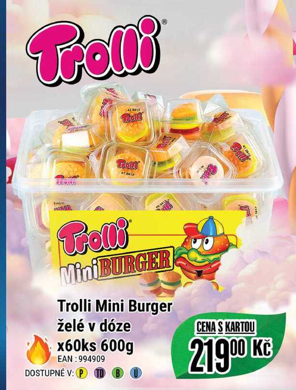 Trolli Mini Burger želé v dóze x60ks 600g