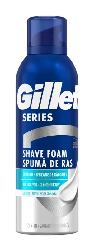 Gillette Pěna na holení pro muže Series Sensitive Cool, 250 ml