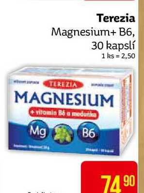 Terezia Magnesium+ B6, 30 kapslí 
