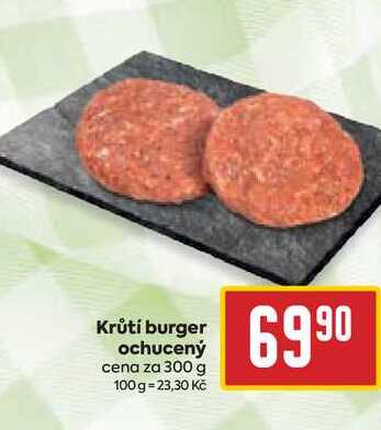 Krůtí burger ochucený cena za 300 g 