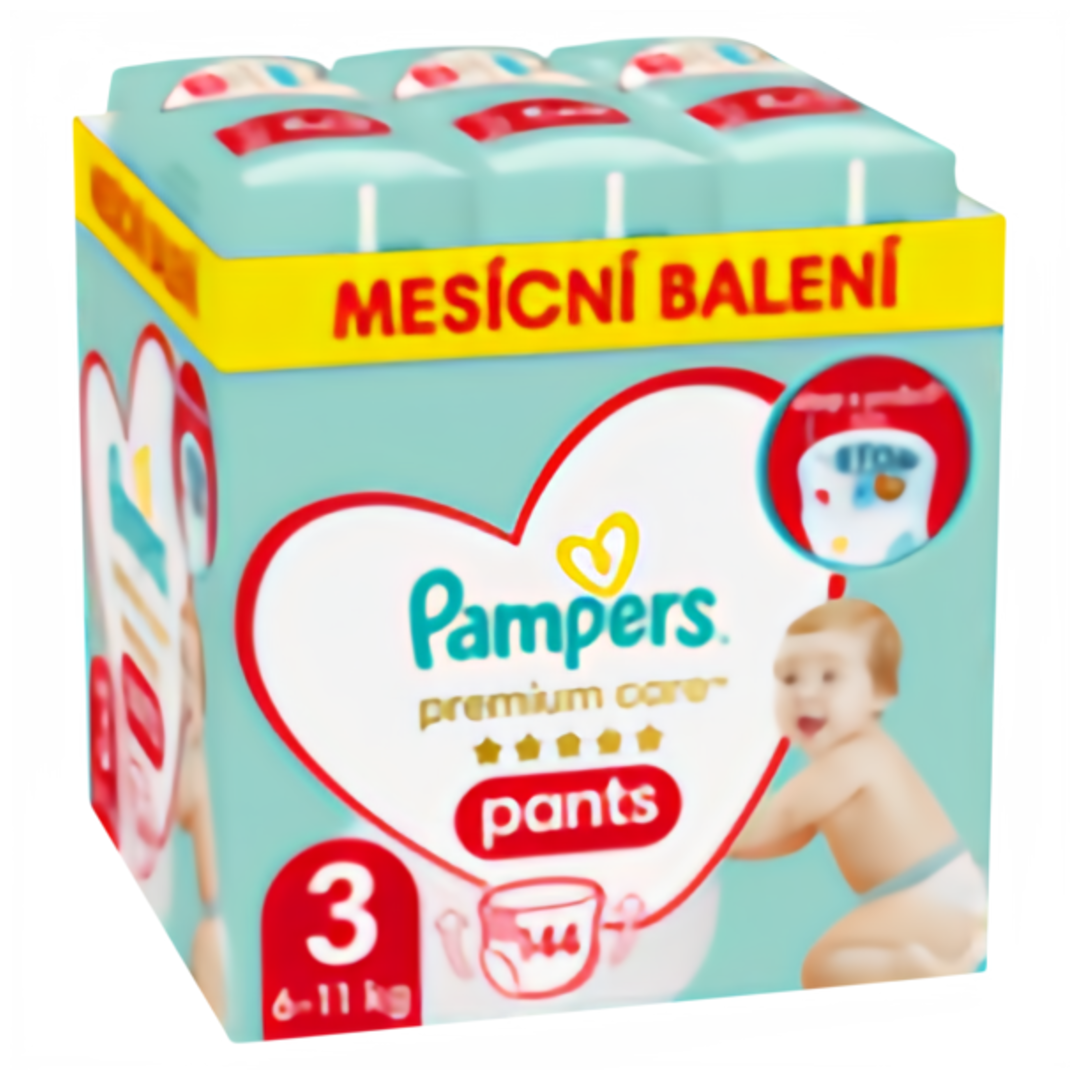 Pampers Pants Premium Care Plenkové kalhotky, měsíční balení, vel. 3 (6-11 kg)