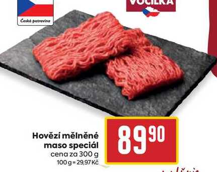 Hovězí mělněné maso speciál cena za 300 g