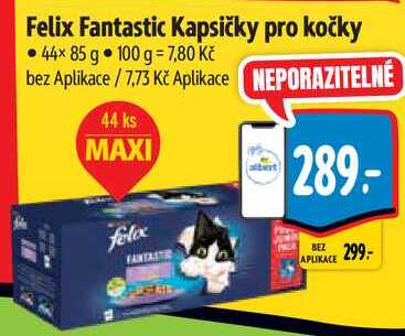 Felix Fantastic Kapsičky pro kočky, 44x 85 g