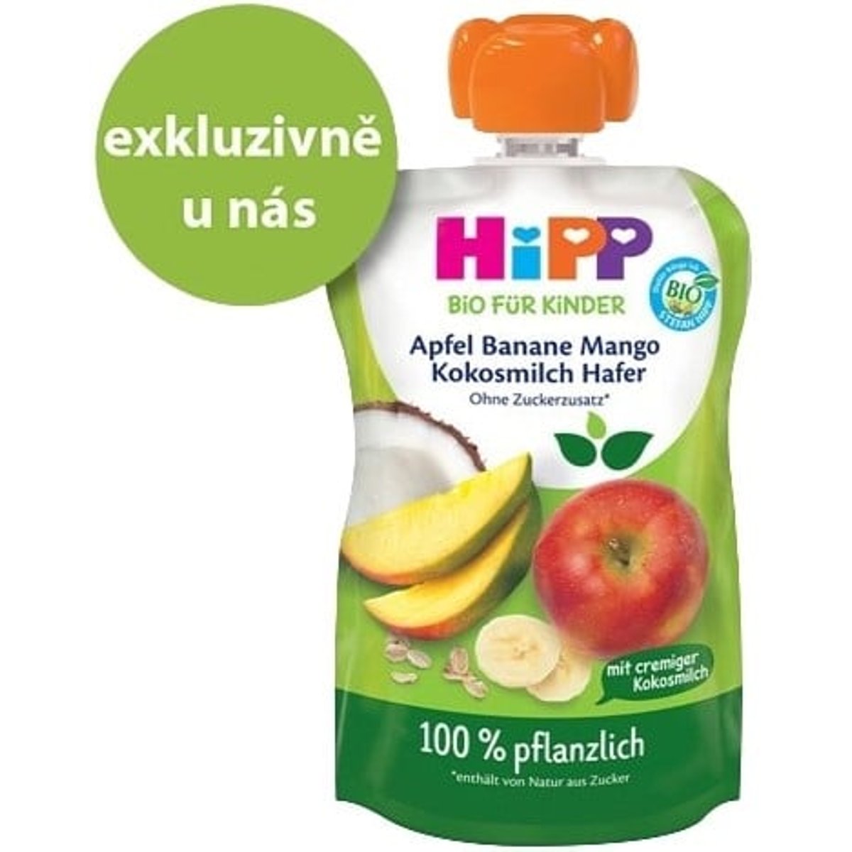 Hipp BIO Ovocná kapsička jablko, banán, mango, kokos, oves