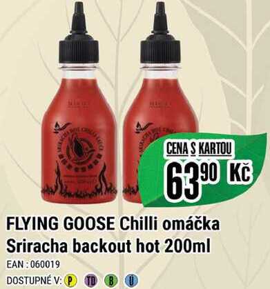 FLYING GOOSE Chilli omáčka Sriracha backout hot 200ml 