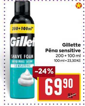 Gillette Pěna sensitive 200+ 100 ml 