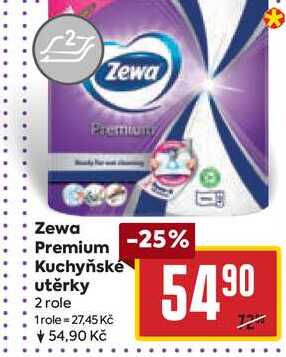 Zewa Premium Kuchyňské utěrky 2 role 