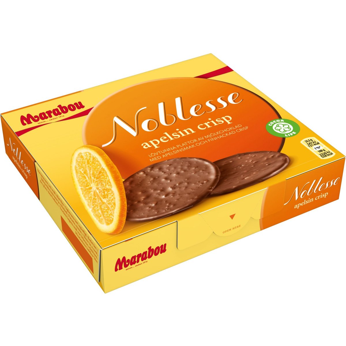 Marabou Noblesse Mléčná čokoláda s příchutí pomeranče a cereáliemi