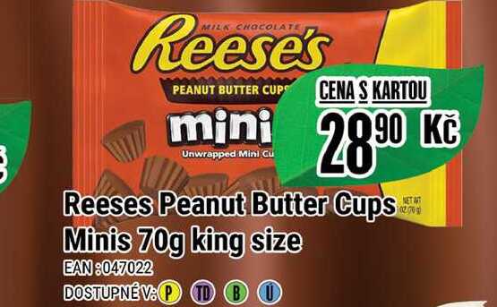 Reeses Peanut Butter Cups Minis 70g king size 