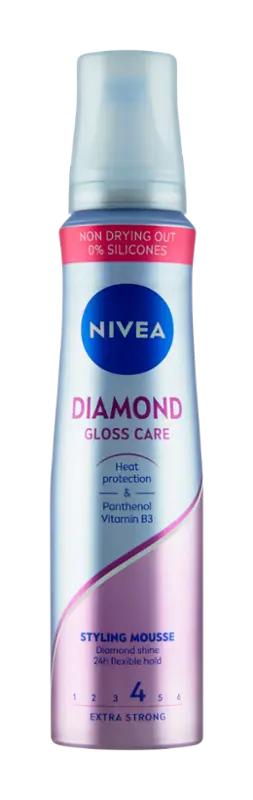 NIVEA Pěnové tužidlo Diamond Gloss Care, 150 ml