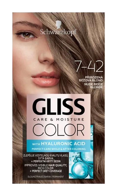 Gliss Color Barva na vlasy 7-42 přirozená béžová blond, 1 ks