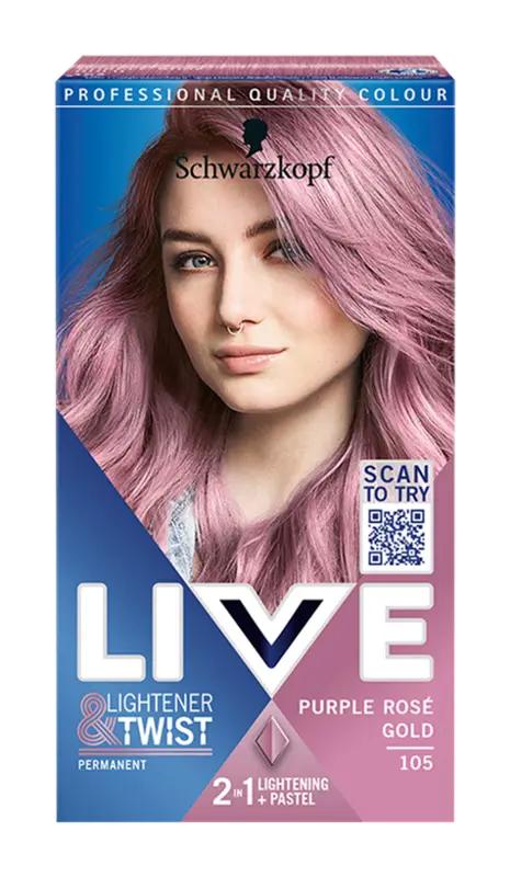Schwarzkopf Live Lightener + Twist barva na vlasy purple rosé gold 105, 1 ks