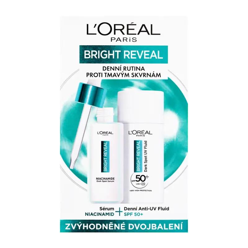 L'Oréal Denní fluid SPF50+ a sérum Bright Reveal Duopack, 80 ml