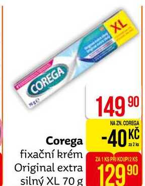 Corega Extra silný fixační krém na zubní náhrady 70g