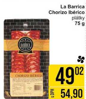 La Barrica Chorizo Ibérico plátky, 75 g 