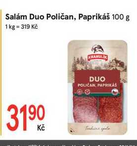 Krahulík Salám Duo Poličan, Paprikáš 100 g
