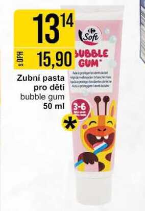 Zubní pasta pro děti bubble gum, 50 ml 