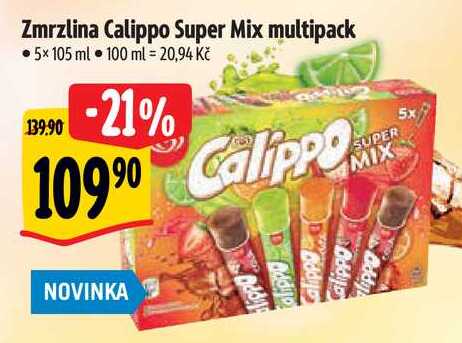 Zmrzlina Calippo Super Mix multipack, 5x 105 ml 