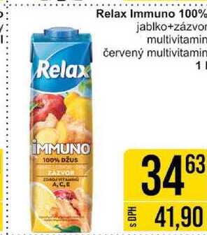 Relax Immuno 100% jablko+zázvor, 1 l