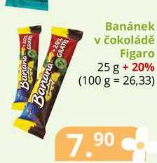 Banánek v čokoládě Figaro 25 g + 20% 