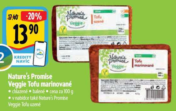 Nature's Promise Veggie Tofu marinované, cena za 100 g