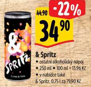 & Spritz, 250 mlKč v nabídce také & Spritz, 0,75 L za 79,90 Kč 