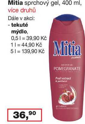 Mitia sprchový gel, 400 ml, více druhů 