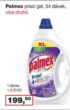 Palmex prací gel 54 dávek, vybrané druhy