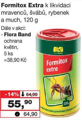Formitox Extra k likvidaci mravenců, švábů, rybenek a much, 120 g