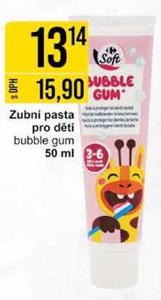 Zubní pasta pro děti bubble gum, 50 ml