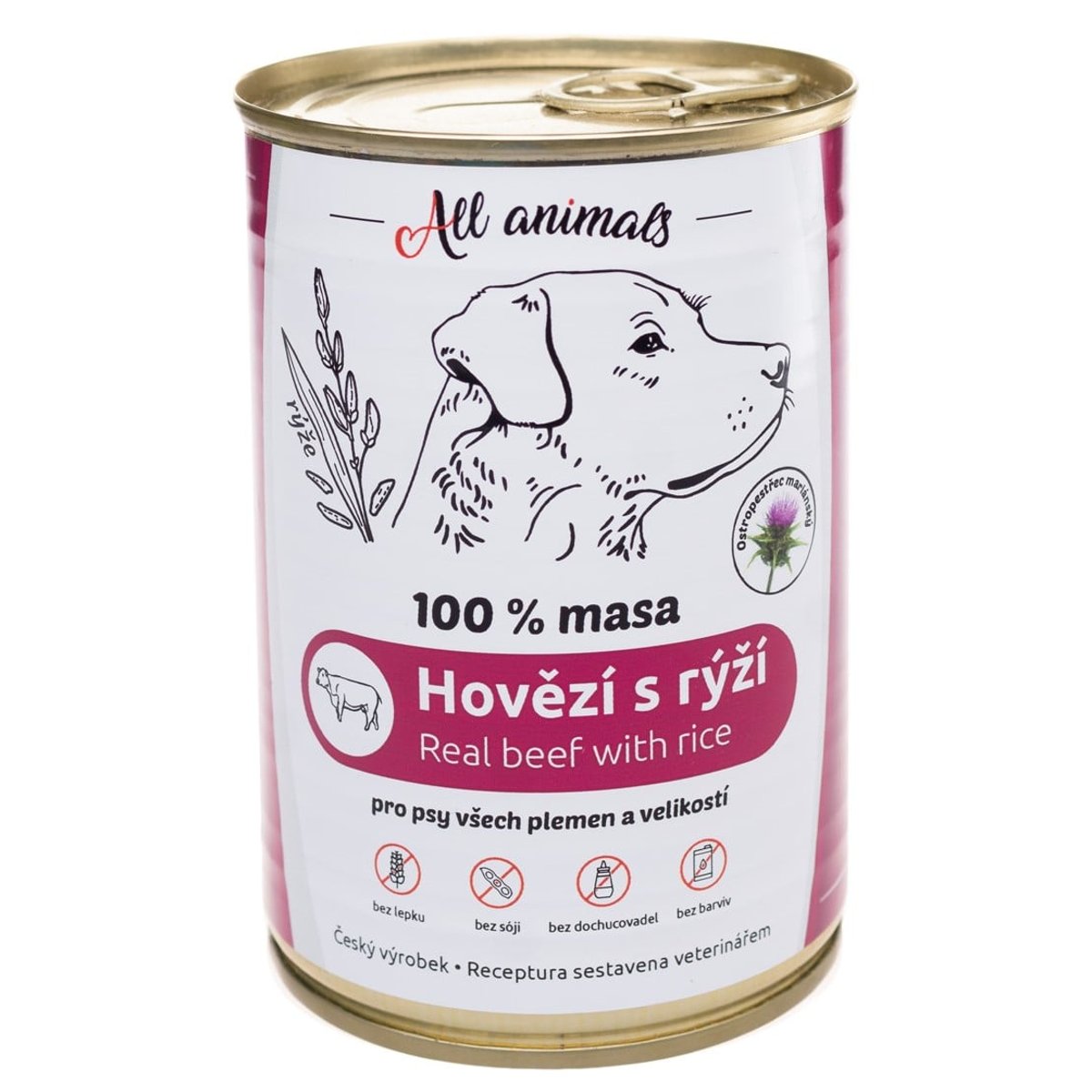 All Animals Hovězí mleté s rýží konzerva pro psy