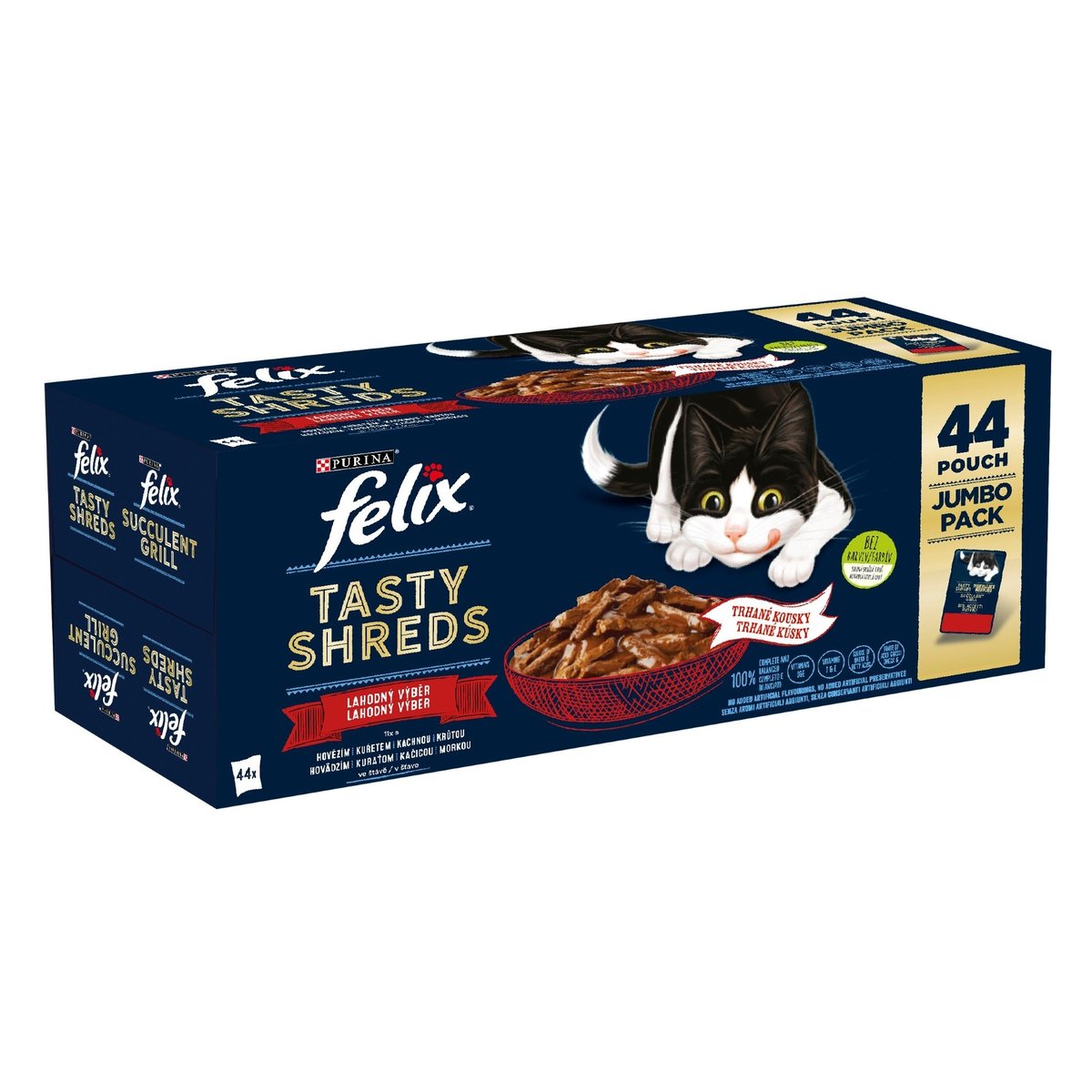 Felix Fantastic Tasty Shreds lahodný výběr ve šťávě 44×80 g