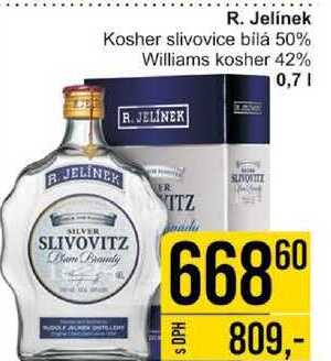 R. Jelínek Kosher slivovice bílá 50%, 0,7 l