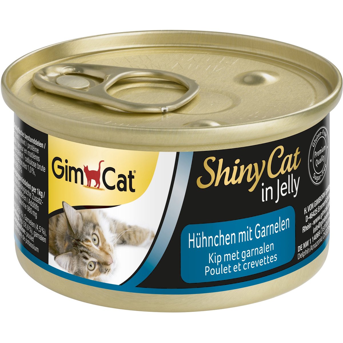 GimCat ShinyCat konzerva kuře a kreveta pro kočky