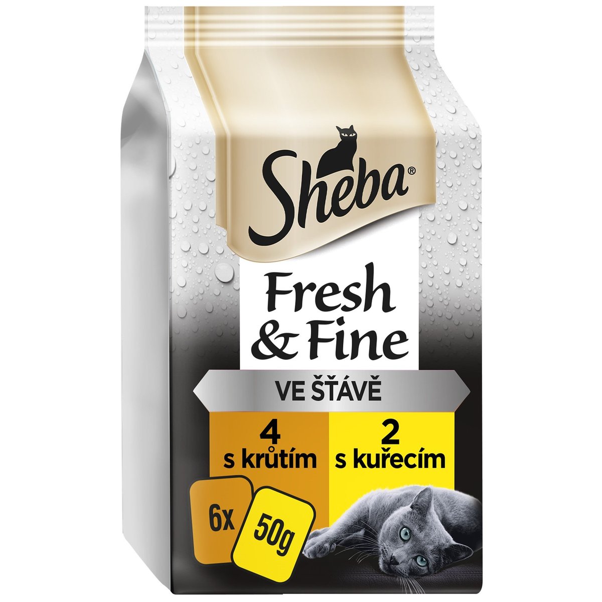 Sheba Fresh & Fine kapsičky kuřecí a krůtí pro dospělé kočky (6×50g)