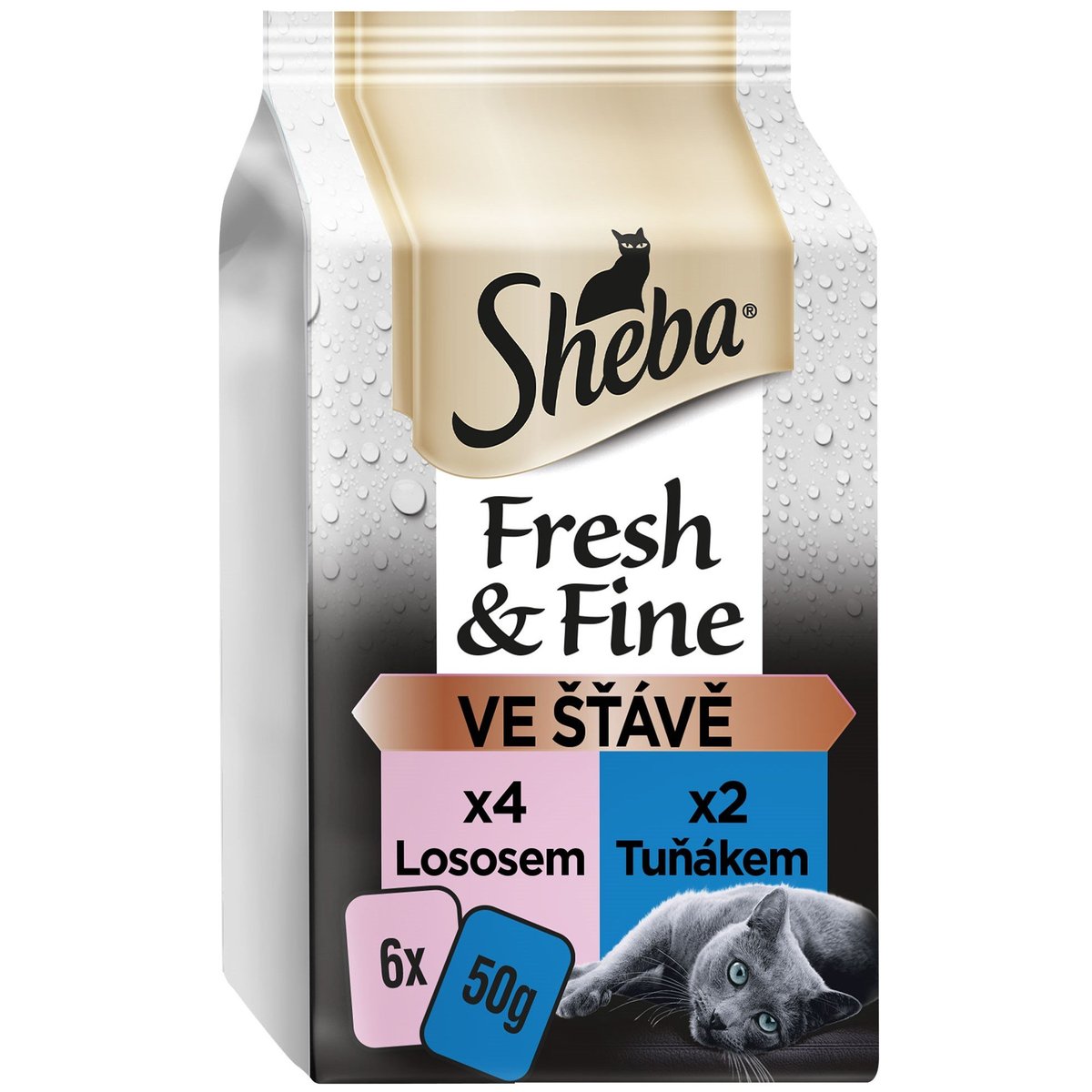Sheba Fresh & Fine kapsičky losos a tuňák pro dospělé kočky (6×50g)