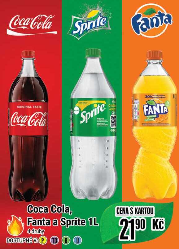 Coca Cola, Fanta a Sprite 1L 