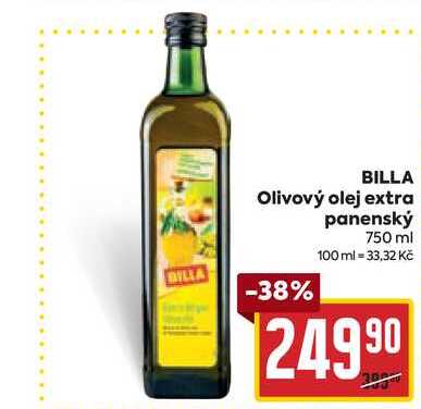 BILLA Olivový olej extra panenský 750 ml