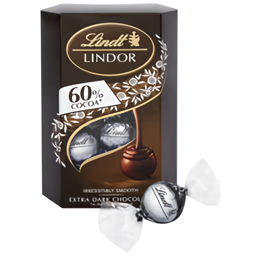 Lindt Lindor Extra hořká čokoláda 60% s jemnou krémovou náplní