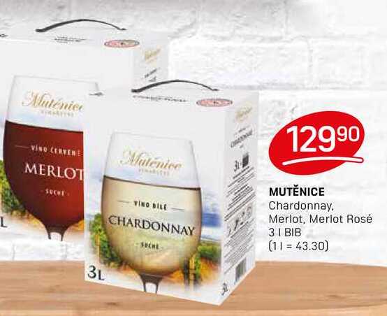 MUTĚNICE Chardonnay, Merlot, Merlot Rosé 31 BIB