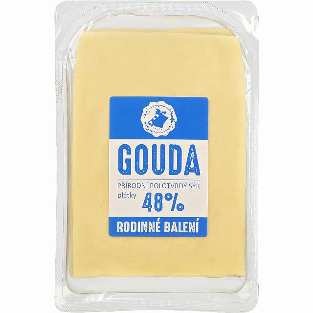 Gouda Přírodní polotvrdý sýr plátky