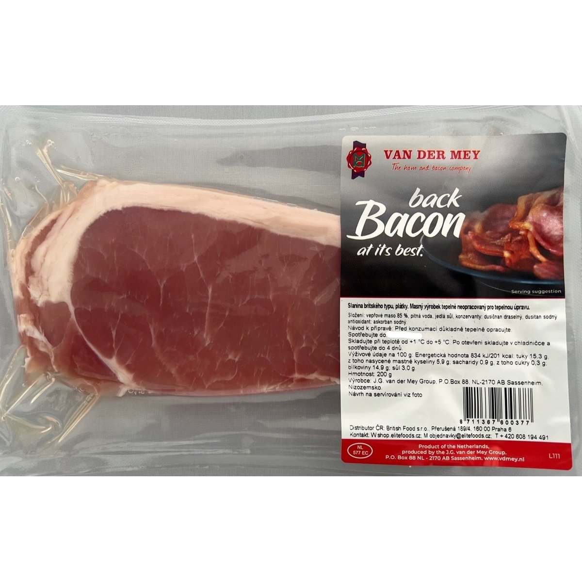 Pravá anglická slanina s obsahem masa 85 %