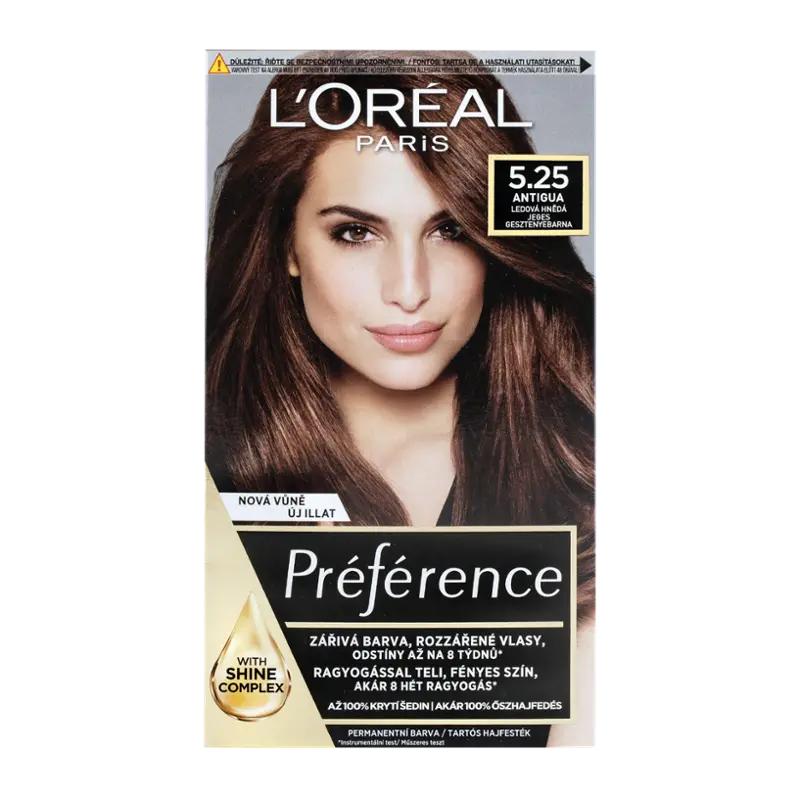 L'Oréal Barva na vlasy Preference 5.25 Antigua ledová hnědá, 1 ks