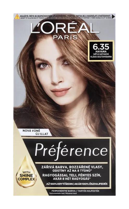 L'Oréal Barva na vlasy Préférence 6.35 Havane- světlý kaštan, 1 ks