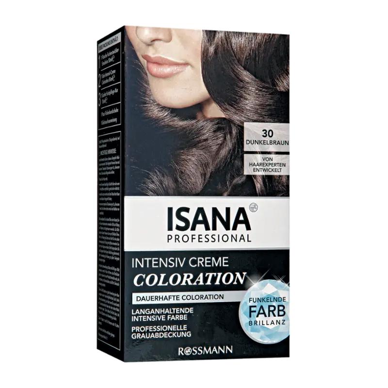 ISANA Professional Barva na vlasy Intensive Creme Coloration 30 tmavě hnědá, 1 ks