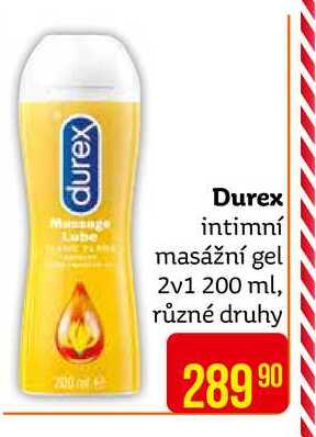 Durex intimní masážní gel 2v1 200 ml, různé druhy