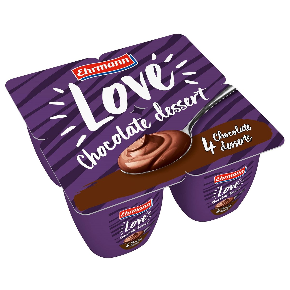 Ehrmann Love mléčný čokoládový dezert (4×100 g)