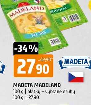 Madeta Madeland 100g, vybrané druhy